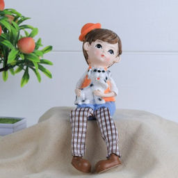 Цена за 2 шт. Фигурка Мальчик/Девочка висячие ножки 2 штуки набор 20 см / 9936 /уп 60/ - Галеонтрейд фото 4