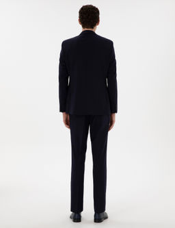 Lacivert Slim Fit Y_n Tak_m Elbise