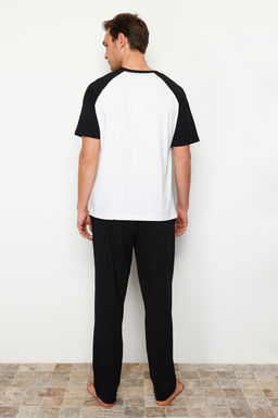 TRENDYOL MAN Siyah Beyaz Bask?l? Reglan Kol Regular Fit Orme Pijama Tak?m? TMNSS24PT00014 - Trendyolmilla фото 6