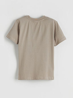 Bisiklet Yaka Bask?l? Erkek ?ocuk Ti??rt