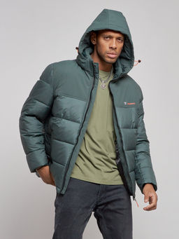 Куртка мужская зимняя с капюшоном спортивная великан цвета хаки 8377Kh - Wonderrman фото 7