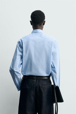 Рубашка CAMISA RELAXED FIT RAYAS голубая