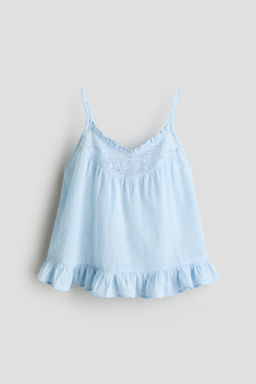 Lace-detail cotton top