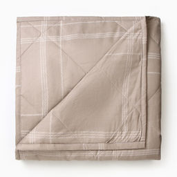 Покрывало LoveLife евро «Бежевая клетка», 200×210±5 см, микрофайбер, 100% п/э