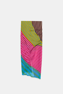 FALDA PAREO DRAPEADA ESTAMPADO RAYAS / Multicolor - Zara фото 8