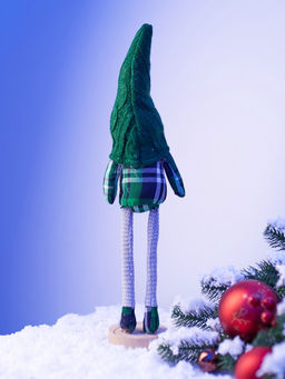 Фигура текстиль «Гном в зелёном» 42 см, 1 LED, от батареек AG13×3, свечение тёплое белое