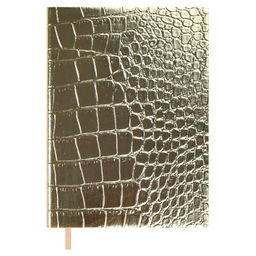 Ежедневник недатированный ESCALADA, А6+, 160 л., арт. 64220/ 20 КРОКО МЕТАЛЛИК ЗОЛОТОЙ