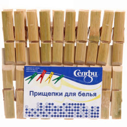 Цена за 5 шт. Прищепки бельевые Селфи бамбук (20шт) 7см