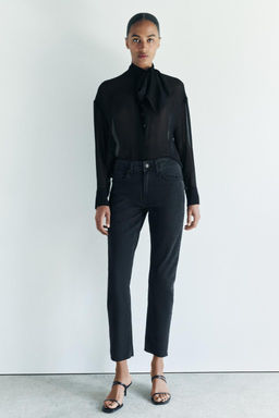 ZW COLLECTION RELAXED SLIM FIT MID-RISE JEANS - Zara фото 12