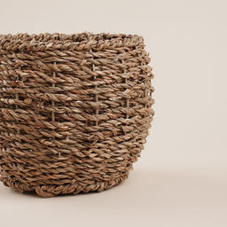 Кашпо SL Home ручного плетения, круглое, солома, 15.5×15.5×12.5 см