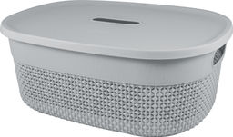 Корзина для хранения с крышкой OSLO 12л серый шторм PT1332СШ-12,,