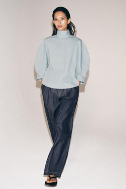 CAMISA MANGA ABULLONADA ZW COLLECTION / Azul / Gris