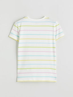 Bisiklet Yaka ?izgili K?z ?ocuk Ti??rt