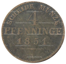 4 пфеннинга 1851 года A Германские государства  Пруссия