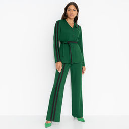 Брючный костюм из трикотажа, Личное превосходство (изумруд, 2 в 1, с поясом) - Charutti фото 2
