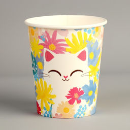 Цена за 10 шт. Стакан бумажный Котик, 250 мл