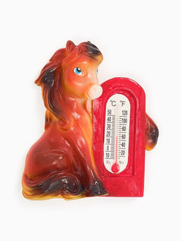 Магнит новогодний на холодильник «Лошадь с термометром», 5.5×3.8 см