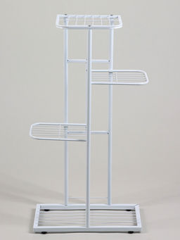 Подставка для цветов Greengo, 4 полки, 43×22×82 см, напольная, металл, белая