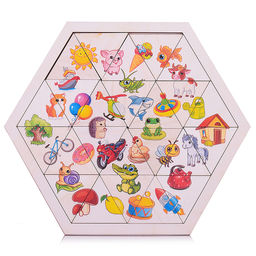 Настольная игра 19,5х22,5х1 "Собирай-ка" Гексагон дер.