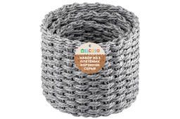 Набор 3 плетеных корзинок 18*18*15 см, серый - Elan gallery фото 7