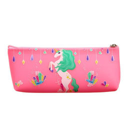 Пенал школьный «Единорог», на молнии, силиконовый, розовый