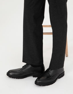 Siyah %100 Deri Casual Ayakkab_