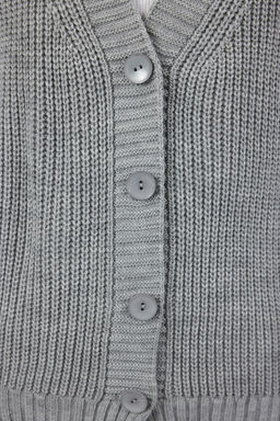 Gri Basic V Yaka Triko H?rka TWOAW24HI00383