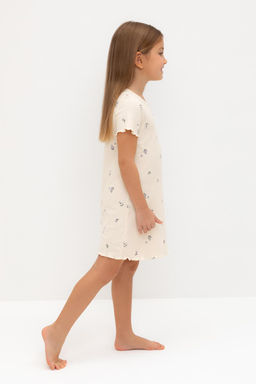 К 1180/айвори,голубика и цветы сорочка ночная для дев