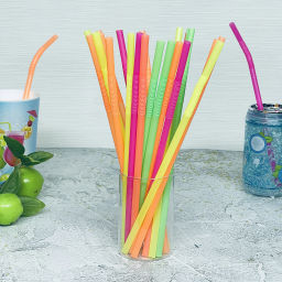Цена за 4 шт. Трубочка для коктейля 8*260мм в наборе 25 шт цветная