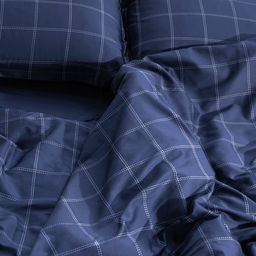 Постельное бельё Этель 1,5 сп Cage: dark blue, 143х215 см, 150х215 см, 50х70+3 см-2 шт, мако-сатин, 114г/м2  фото 8