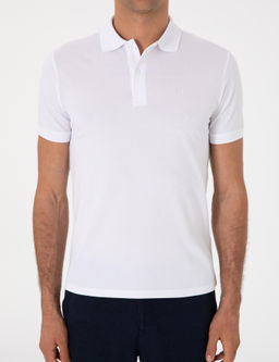 Beyaz Slim Fit %100 Pamuk Polo Yaka T-shirt - Cacharel фото 6