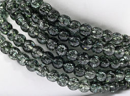 Браслет из сахарного кварца шарик 4мм цв.графитовый, 17см