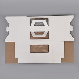 Коробка под торт 2 окна, с ручками, белая, 24 х 24 х 20 см - UPAK LAND фото 8