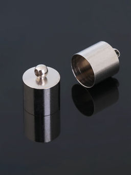 Цена за 2 шт. Концевик-шапочка, СМ-167, набор 5 шт. 11?14 мм, цвет серебро