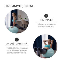 Фитбол 65 см, 900 г, антивзрыв, мятный