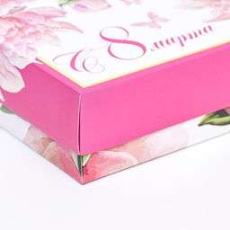 Подарочная коробка сборная Мартовские пионы 16,5 х 12,5 х 5,2 см - UPAK LAND фото 4