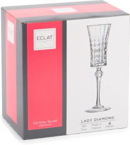 Набор фужеров (бокалов) для шампанского ЛЕДИ ДАЙМОНД 150мл 6шт