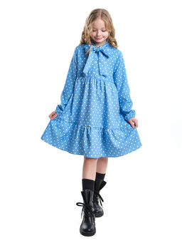 Платье подростковое в горох UD 7014 св.голубой горох - Mini maxi фото 13