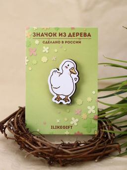 Значок ECO из дерева "Романтичный гусь"