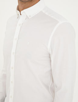 Beyaz Slim Fit Uzun Kollu G_mlek