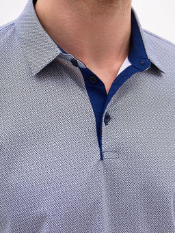 Джемпер мужской с воротником поло короткий рукав GREG G144-TD1246-LT4627 (синий)  фото 2