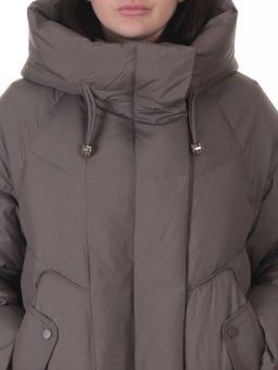 A621 GRAY/BROWN Пальто зимнее женское (200 гр. холлофайбер)