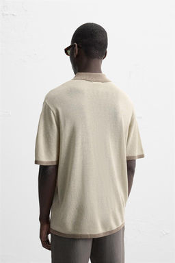 CONTRAST KNIT POLO SHIRT - Zara фото 3