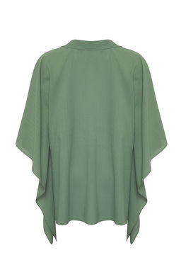 Haki Dokuma Baglama Detayl? Maxi Plaj Gomlek TBESS25GO00010