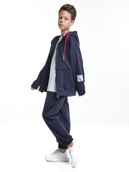 Спортивный костюм на молнии для мальчика подростка UD 8003 т.синий
