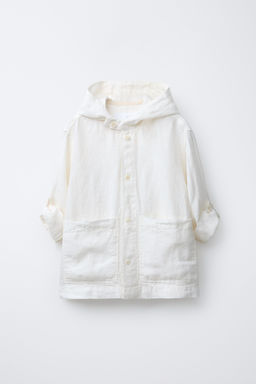 SOBRECAMISA CAPUCHA 100% LINO / Blanco - Zara фото 2