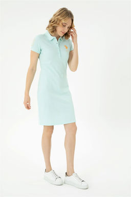 Женское трикотажное платье зеленого цвета - U.s. polo assn фото 3