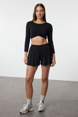 Trendyolmilla Siyah 2 Katmanl? Ici Taytl? Orme Spor Sort THMAW25SR00000  фото 3