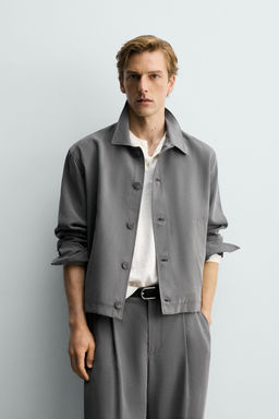 SOBRECAMISA FLUIDA BOXY FIT / Gris topo - Zara фото 2