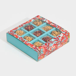 Цена за 5 шт. Коробка под 9 конфет с ячейками  «Рябина» 14,5 х 14,5 х 3,5 см